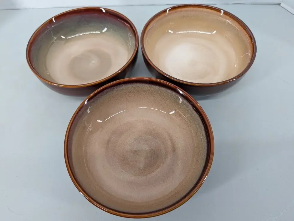3 Sango 4933 Nova Brown Cereal Bowls